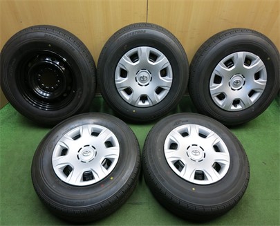 新車外し　200系ハイエース　トヨタ純正スチールホイール　ブリジストンエコピア 195/80R15 107/105L LT　タイヤホイール4本セット　no.2 新車外し♪トヨタ200系ハイエース[純正]スチールホイール☆6J×15+35